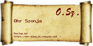 Ohr Szonja névjegykártya